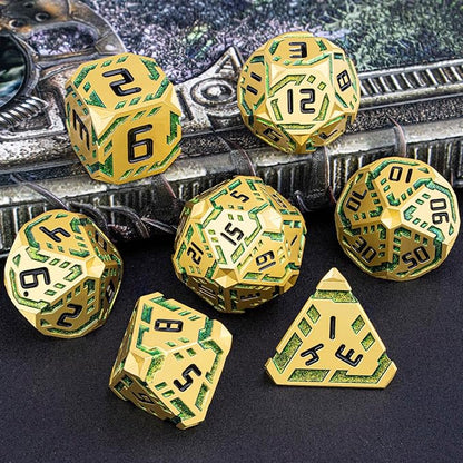 Metal DND Sci-fi Dice Set 7PCS Stripe Polyhedral Dice - Image 7