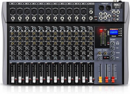 Pro DJ Mixer 12-Channel Audio Console by Froket