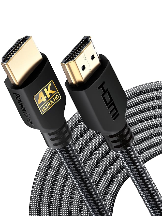 PowerBear 4K HDMI Cable 30 ft | High Speed Hdmi Cables, Braided Nylon & Gold by PowerBear