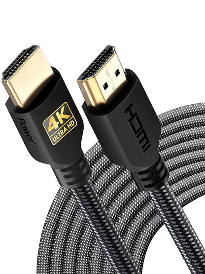PowerBear 4K HDMI Cable 30 ft | High Speed Hdmi Cables, Braided Nylon & Gold by PowerBear