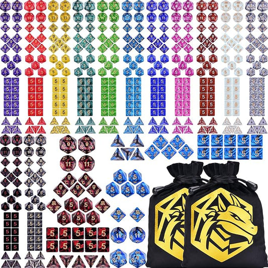 Extended RPG Dice Set 15 x 31 Polyhedral Dice by Amiven