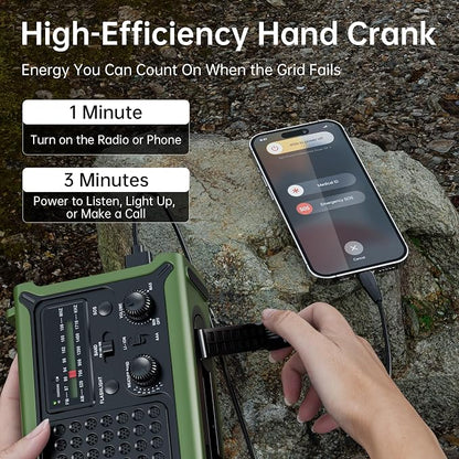 Solar Radio Emergency Hand Crank 12000mAh - Image 6