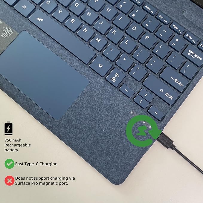 Keyboard for Microsoft Surface Pro Copilot+ / Pro 11 / Pro 10 / Pro 9 / Pro 8 / - Image 5