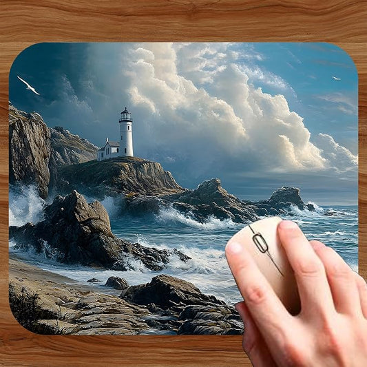 Coastal Shoreline Waves Sandy Beach Theme Mouse Pad Mat Mousepad - Image 2