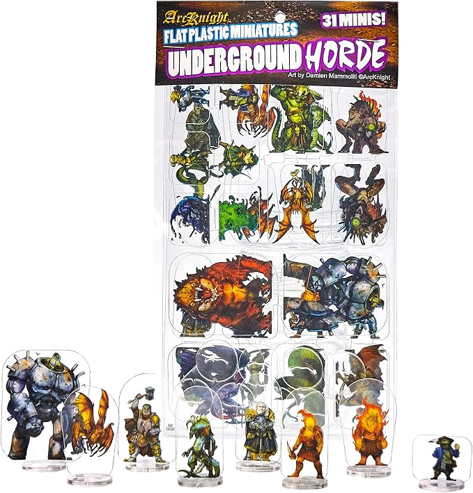 Arcknight Flat Plastic Miniatures: Underground Horde; 31 Unique by Arcknight