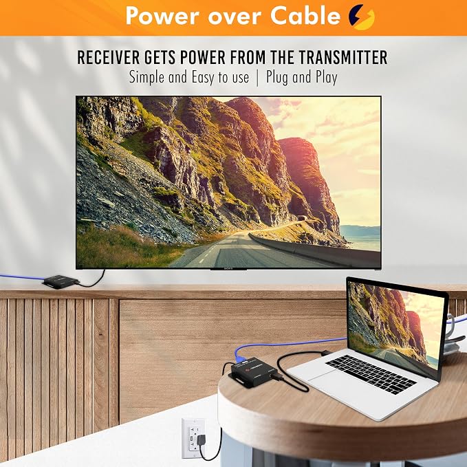 J-Tech Digital HDMI Extender Over Single Ethernet Cat5e/6/7 1080P Up to 1080P - Image 3