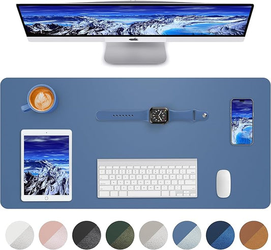Leather Desk Pad Blotter, Mouse Pad, Office Desk Mat, Non-Slip PU Leather Desk by AFIING