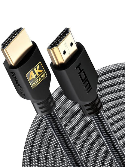PowerBear 4K HDMI Cable 75 ft | High Speed Hdmi Cables, Braided Nylon & Gold by PowerBear