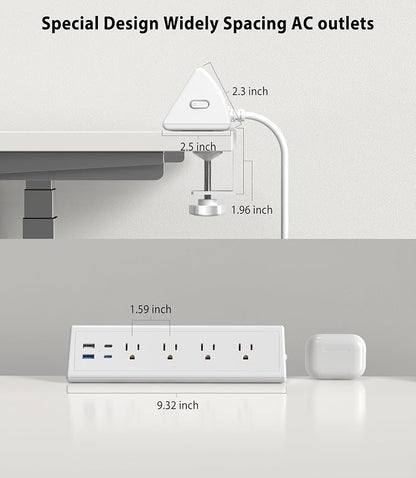 Jgstkcity Desk Clamp Power Strip, 20W Fast Charging Station, Surge Protector - Image 7