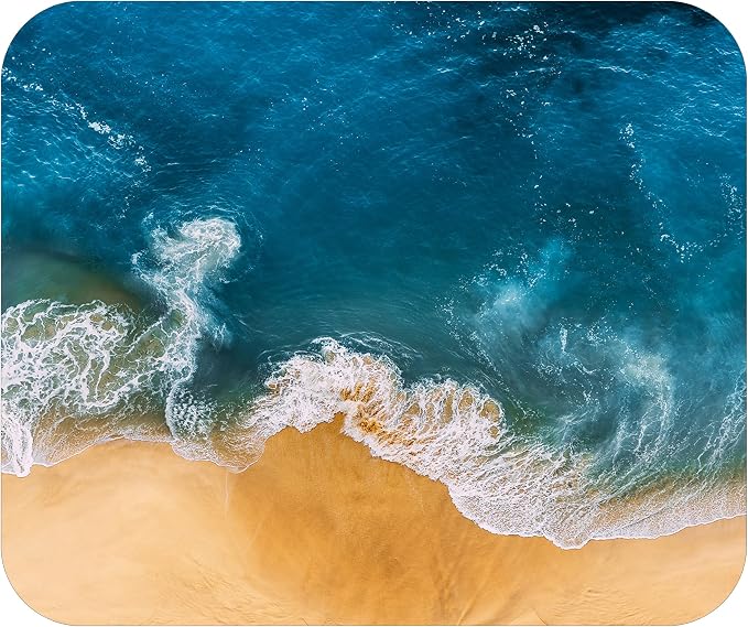 Coastal Shoreline Waves Sandy Beach Theme Mouse Pad Mat Mousepad by Unknown