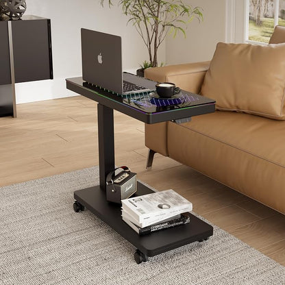 EUREKA ERGONOMIC Height Adjustable Computer Tower Stand, Illuminated Glass - Image 9