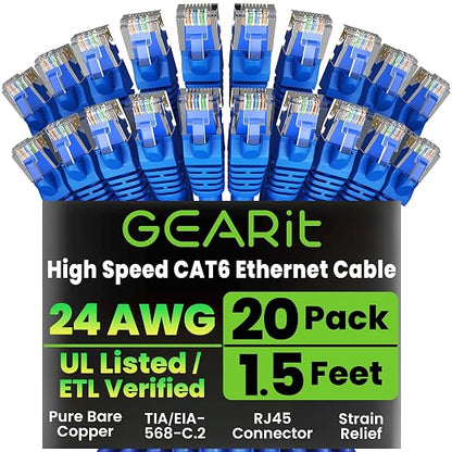 GearIT Cat 6 Ethernet Cable Pack by GEARit