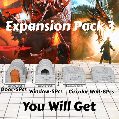 Dungeon Walls 40pcs 28mm Miniature RPG Terrain Modular System DND Building - Image 4