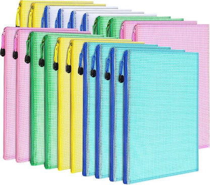 LEOBRO 20PCS Zipper Pouch, A4 Mesh Zipper Pouch Bags, Waterproof Bag, Mesh Bags by LEOBRO