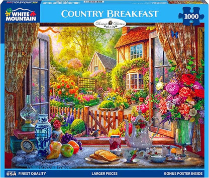 White Mountain Country Breakfast Puzzle 1000 Piece Vintage Jigsaw Puzzle by WhiteMountain