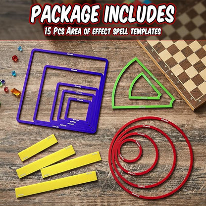 Sintuff 15 Pcs Spell AOE Damage Template Translucent Acrylic Area of Effect - Image 3