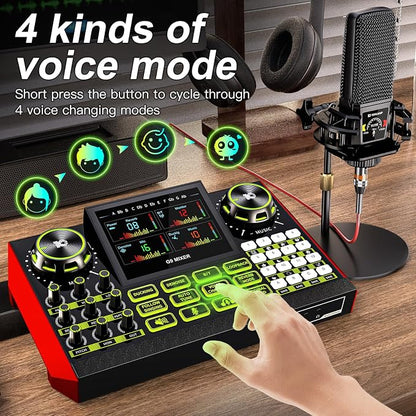 Podcast equipment bundle with live sound card audio mixer, podcast equipment - Image 8