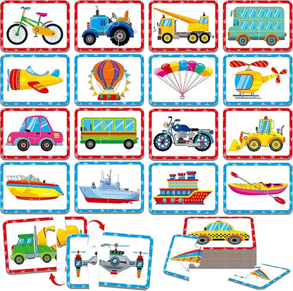 48 Vehicle Matching Puzzles, Self-Correcting Puzzle Match Game Educational by SpriteGru