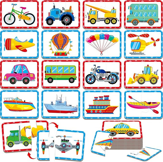 48 Vehicle Matching Puzzles, Self-Correcting Puzzle Match Game Educational by SpriteGru