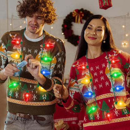 Blowata 50PCS Christmas Light up Necklace, 3 Glow Modes Christmas Accessories - Image 4