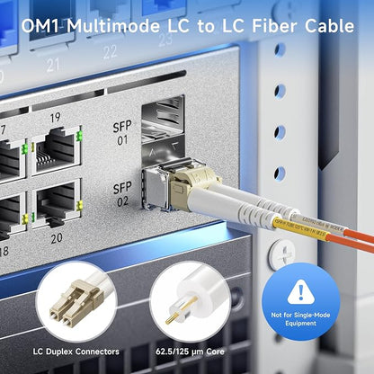Cable Matters OFNP Plenum Multimode Duplex OM1 Fiber Cable 6.6 Feet / 2m - Image 2