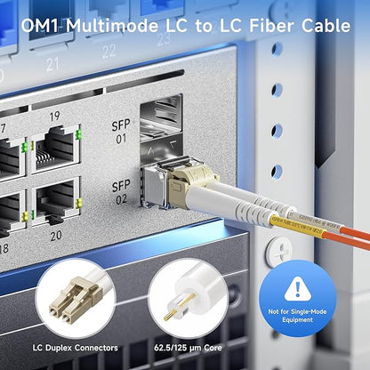 Cable Matters OFNP Plenum Multimode Duplex OM1 Fiber Cable 3.3 Feet / 1m - Image 2