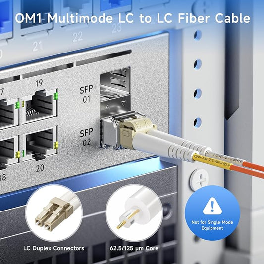 Cable Matters OFNP Plenum Multimode Duplex OM1 Fiber Cable 9.8 Feet / 3m - Image 2