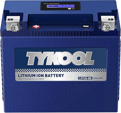 YTX20-BS/YTX20H-BS/GYZ20H Lithium LiFePO4 Motorcycle Battery, Built in BMS by TYKOOL