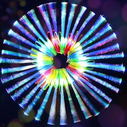 SHQDD 200PCS Glow Fiber Optic Sticks, LED Light Wands, Glow in The Dark Party by SHQDD