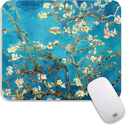 Square Mouse Pad Apricot Flower, Personalized Premium-Textured Custom Mouse Mat by Armanza