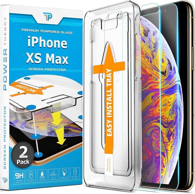 Power Theory Designed for iPhone Xs Max Screen Protector Tempered Glass by POWERTHEORY