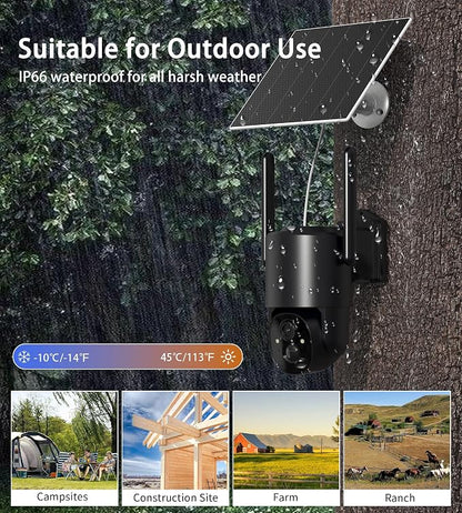 4G LTE Cellular Security Camera: No WiFi Security Camera Outdoor Solar Built-in - Image 9
