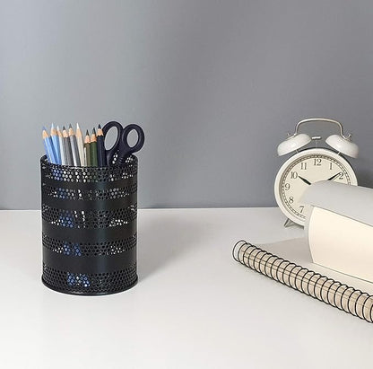 Metal Mesh Pen Pencil Cup Holder Stand Office Desk Organizer Stationery Caddy - Image 4