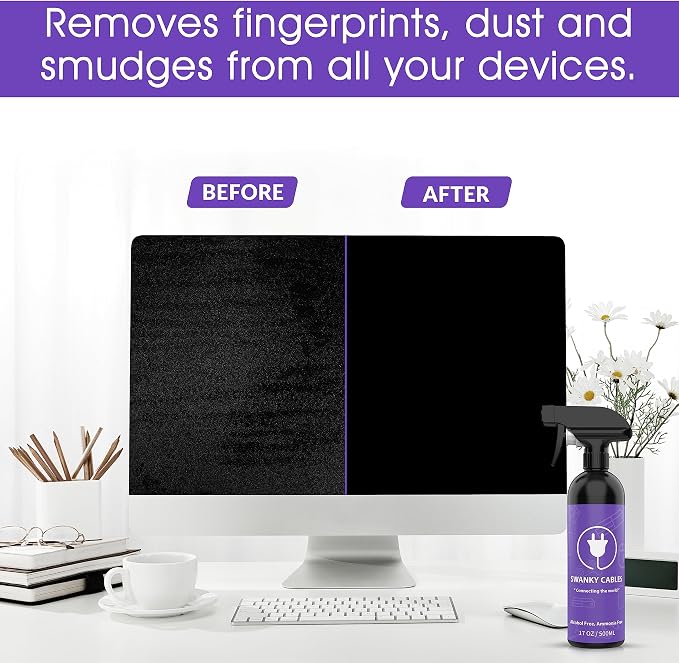 Swanky Screen Cleaner Kit: 6-Pack Microfiber Cloths & Electronic Cleaner Spray - Image 3