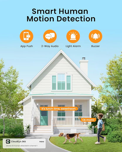 Camcamp Wireless Security Camera System, Solar Powered PTZ 4MP 6 Cam-kit Camera - Image 7