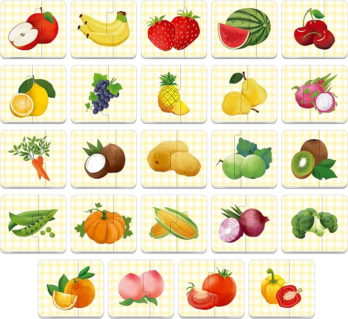 48 Food Matching Puzzles with Error-Correction Mechanism Pre-Primer in 2 Pieces - Image 3