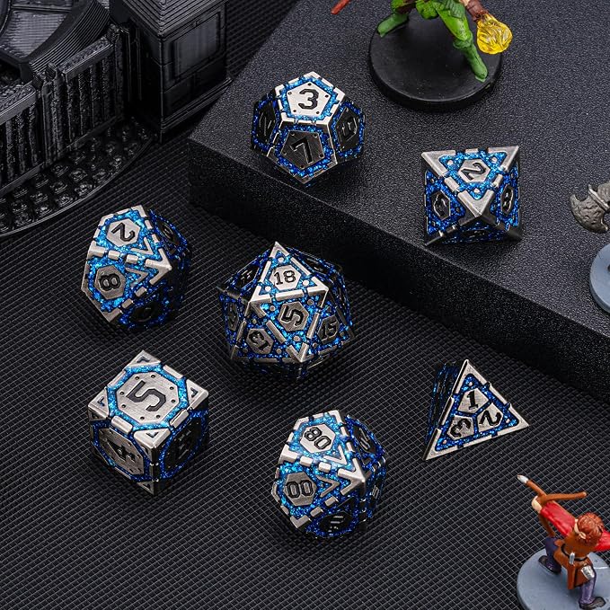 DND Metal Dice Set, Polyhedral Dice Set - Image 5