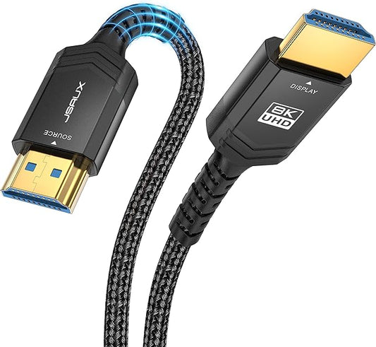 JSAUX Fiber Optic HDMI Cable 33FT Long Cord, 8K 48Gbps Ultra High Speed Slim by JSAUX