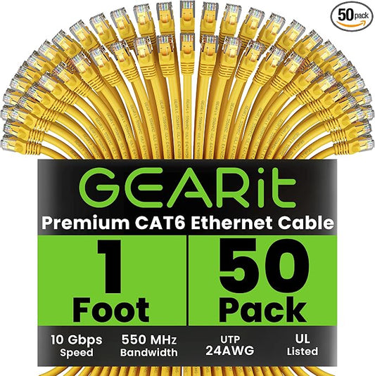 GEARit Cat 6 Ethernet Cable Cat6 Network Patch, Snagless Cord, Internet by GEARit