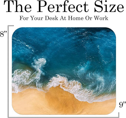 Coastal Shoreline Waves Sandy Beach Theme Mouse Pad Mat Mousepad - Image 3