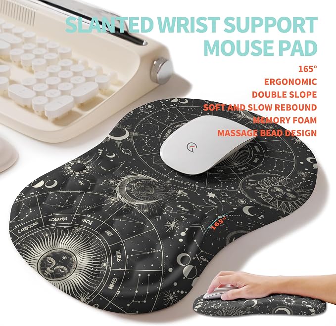 2-in-1 Ergonomic Set, Wave Rise Keyboard Wrist Rest and Massage Bulge Slope - Image 3