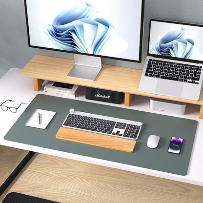Aothia Leather Desk Protector, Mouse Mat, Non-Slip PU Leather Blotter, Laptop - Image 8