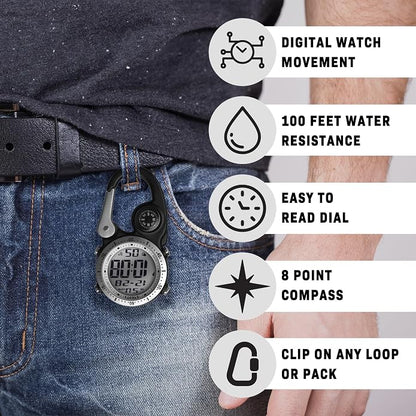 Dakota Digital Backpacker Clip, Fob and Pocket Watch, Timer and Dual Time - Image 2