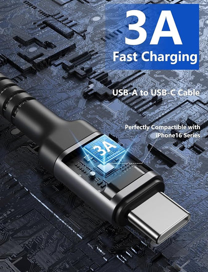 USB to USB C Cable 3A Fast Charging, USB A to USB C Charger Cord, Upgraded - Image 3