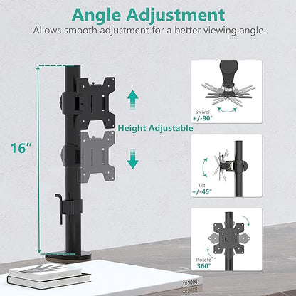 WALI Single Monitor Mount, Monitors Desk Mount, Single Monitor Arm Holds Screen - Image 3