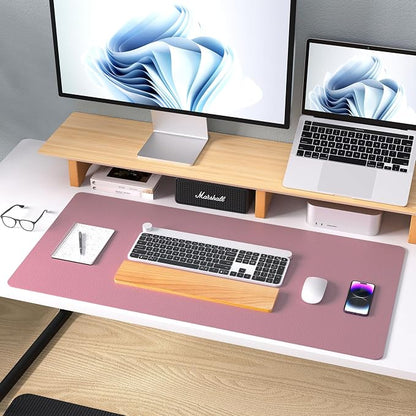 Aothia Leather Office Desk Mouse Pad Protector, Non-Slip PU Leather Laptop Desk - Image 9