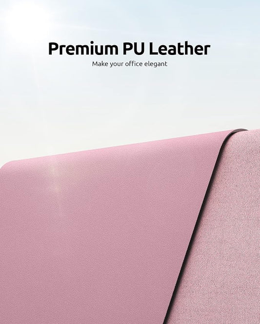 YSAGi Leather Desk Protector, Office Mat, Large Mouse Mat, Non-Slip PU Leather - Image 2