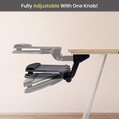 Under Desk Keyboard Tray, 17.75" Track, One Knob Control, Undermount Sliding - Image 8