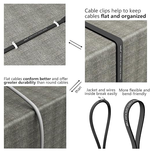 Jadaol Cat 6 Ethernet Cable 10ft 2-Pack, 10Gbps Support Cat8 Cat7 Network - Image 5