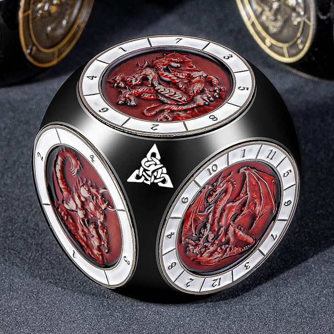 7 in 1 D6 Spinner DND Dice Set D&D, Metal Cube D and D Dice - Image 2